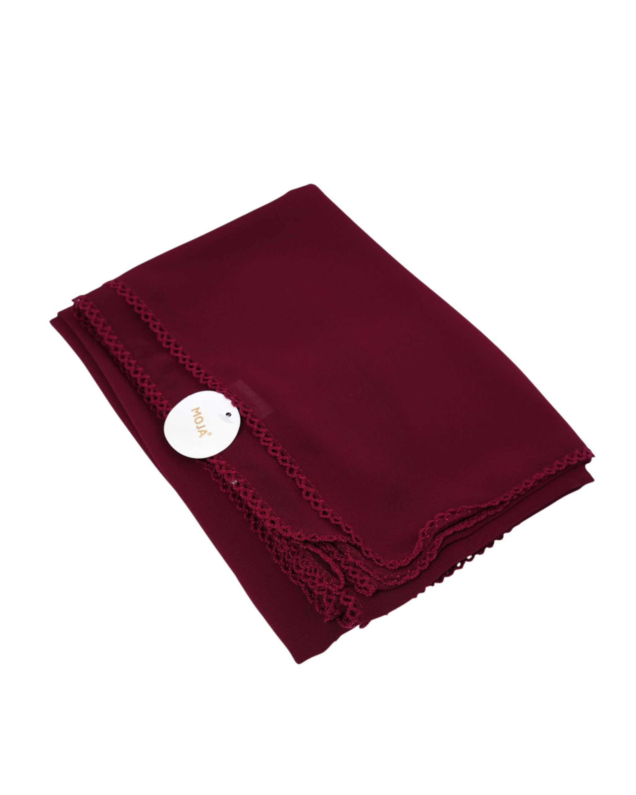 Malaysian Heavy Georgette Crochet Chiffon Hijab -Maroon - Image 2