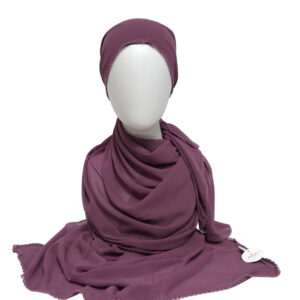 Malaysian Heavy Georgette Crochet Chiffon Hijab -Lavender
