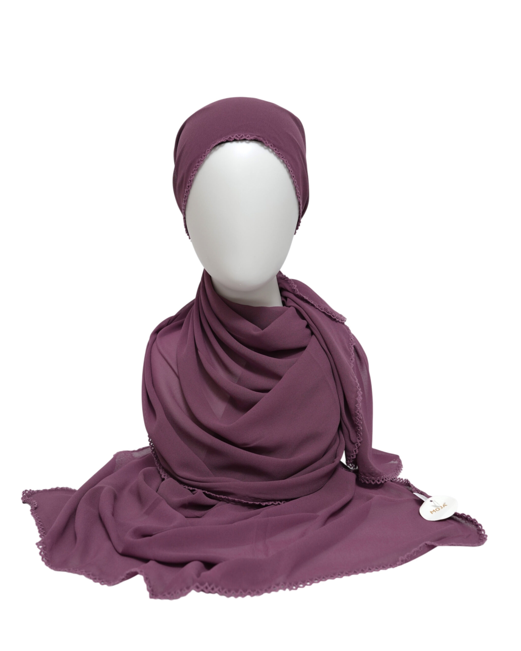 Malaysian Heavy Georgette Crochet Chiffon Hijab -Lavender