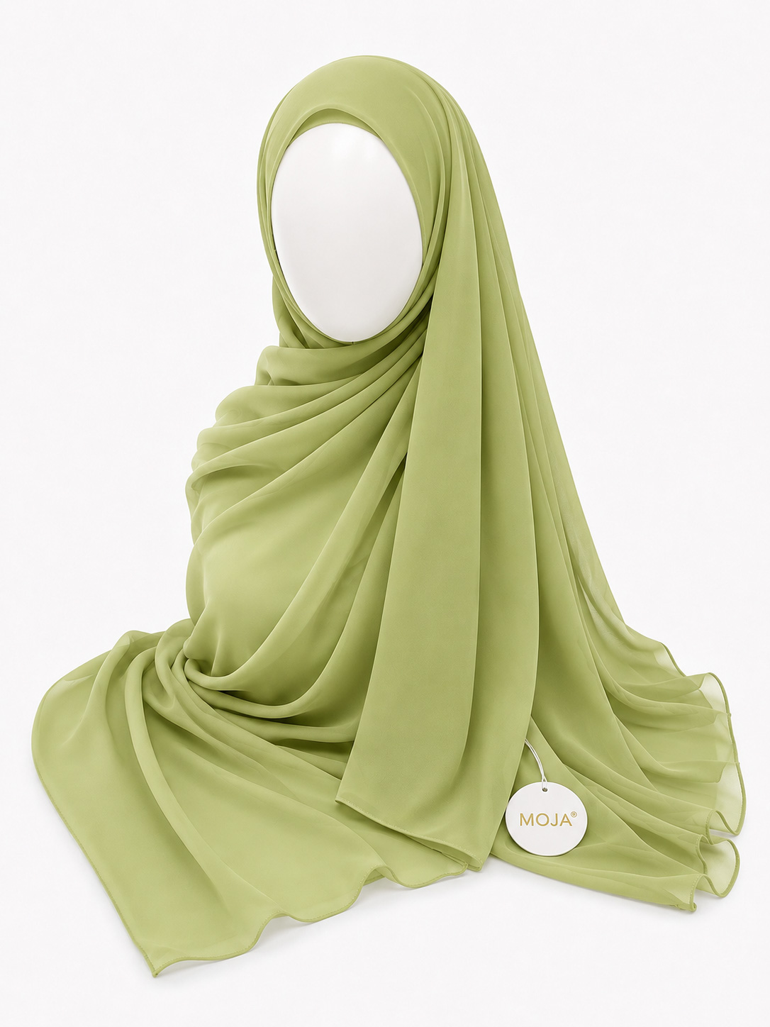 Malaysian  Georgette Chiffon Hijab - Apple Green