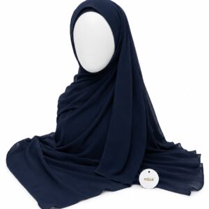 Malaysian  Georgette Chiffon Hijab - Navy Blue