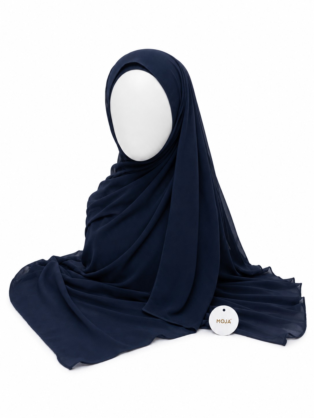 Malaysian  Georgette Chiffon Hijab - Navy Blue