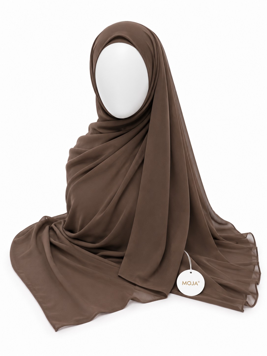 Malaysian  Georgette Chiffon Hijab - Saddle Brown