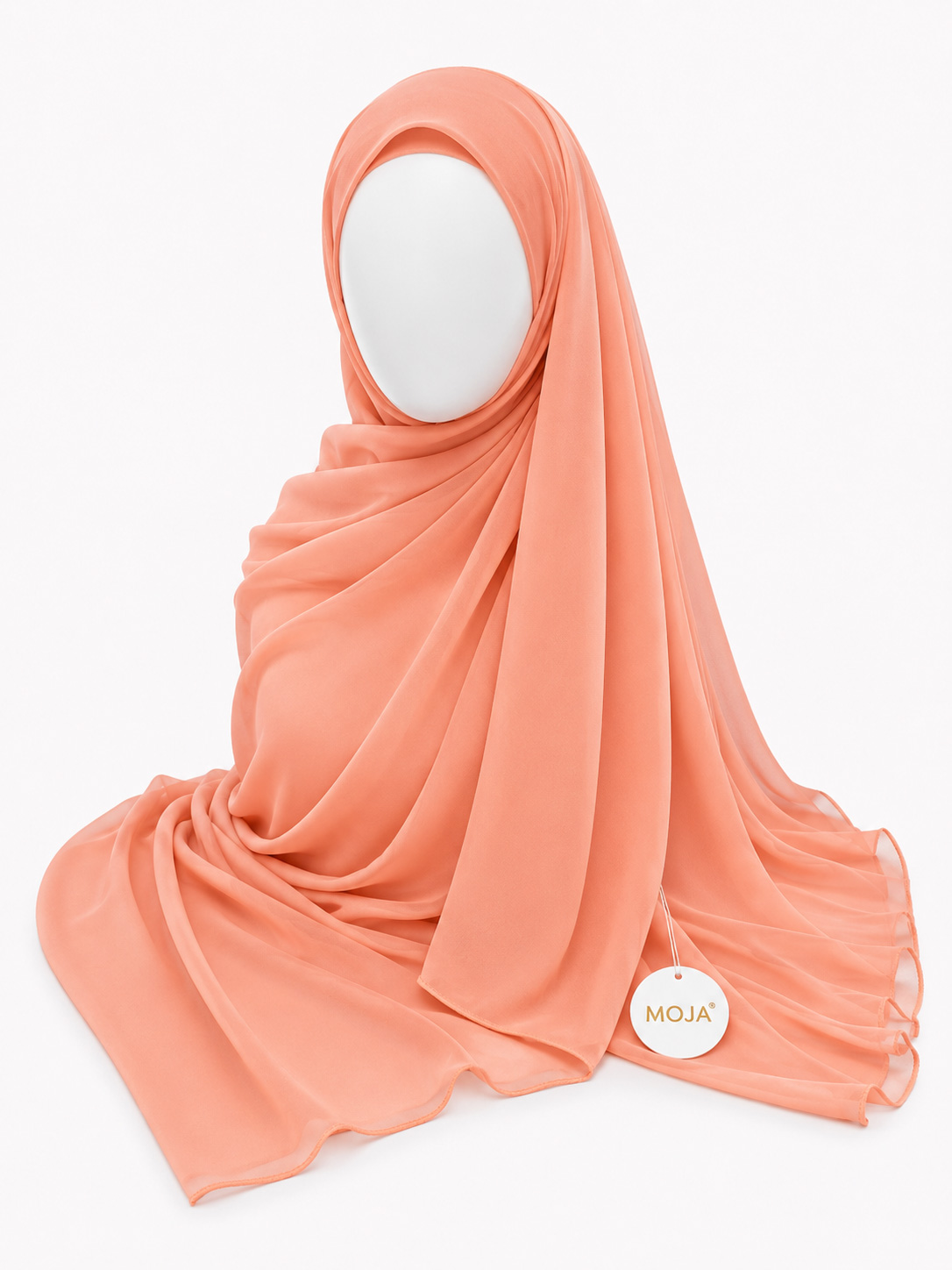 Malaysian  Georgette Chiffon Hijab - Salmon Peach
